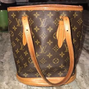 Louis Vuitton Brown & Tan Vinyl Leather Tote